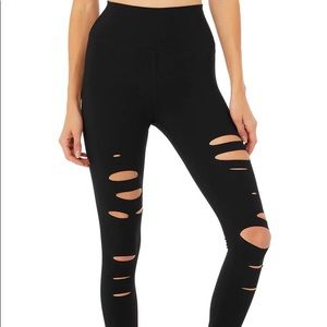 Alo High-Waist Ripped Warrior Leggings
